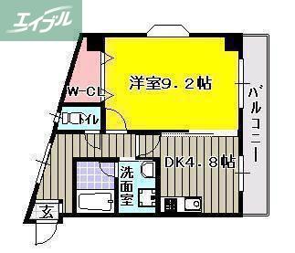 ハートフル医大南(1DK/4階)の間取り写真