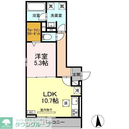 セレスティア藤江町(1LDK/1階)の間取り写真