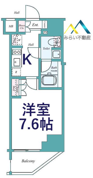 ARCOBALENOKAWASAKI(1K/15階)の間取り写真