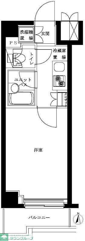 ルーブル住吉(1K/8階)の間取り写真