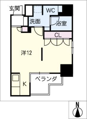 DOMUS&PLEASURE(ワンルーム/6階)の間取り写真