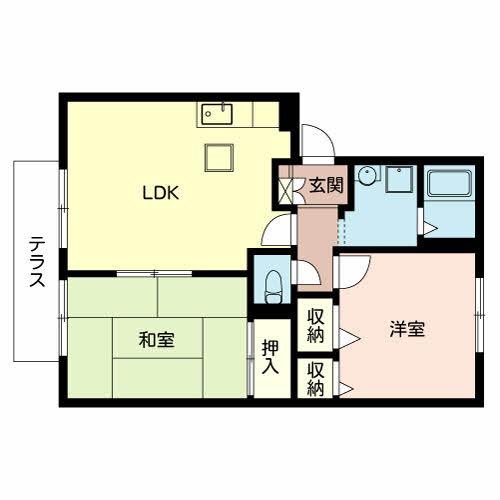 エステ-トヴィラ(2LDK/1階)の間取り写真