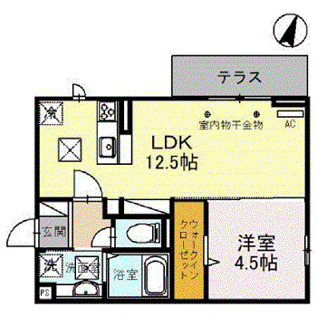 LUCE SOLARE(1LDK/1階)の間取り写真