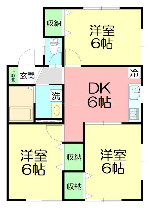 サイレント湘南(3DK/1階)の間取り写真