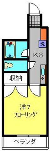 フレア吉原(1K/3階)の間取り写真