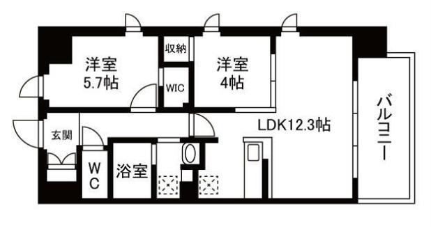 FLAG THE GARDEN(1SLDK/11階)の間取り写真