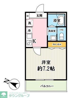 キャメル航空公園2(1K/3階)の間取り写真