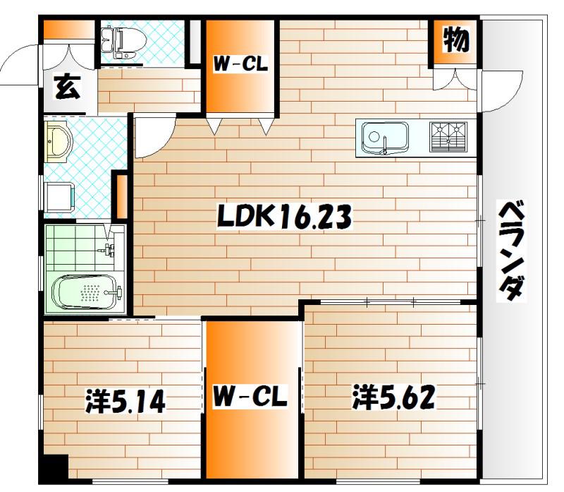 レグラン(2LDK/3階)の間取り写真