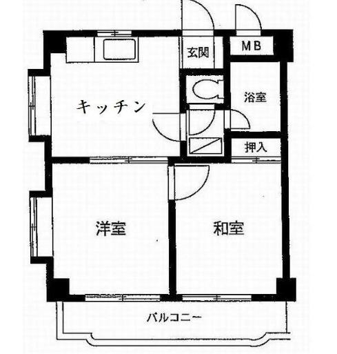 マインドハウス オズ 1(2DK/5階)の間取り写真