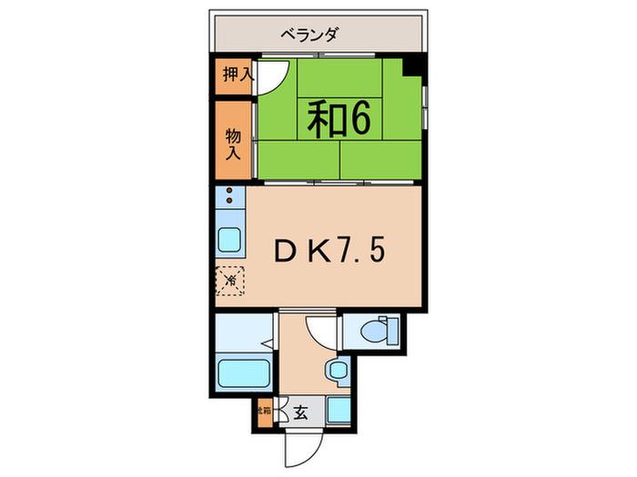 メゾンウィスタリアIII(1DK/3階)の間取り写真