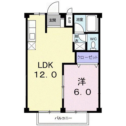 ハミングバードC(1LDK/2階)の間取り写真