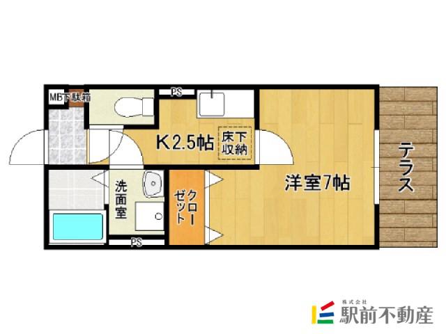 アステイオン(1K/1階)の間取り写真