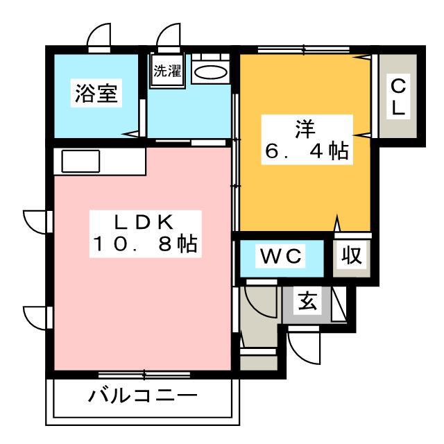 MAREVELOUS TAKINISHI A棟(1LDK/1階)の間取り写真
