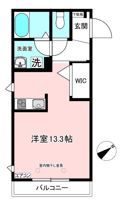 グランディール新百合(ワンルーム/3階)の間取り写真