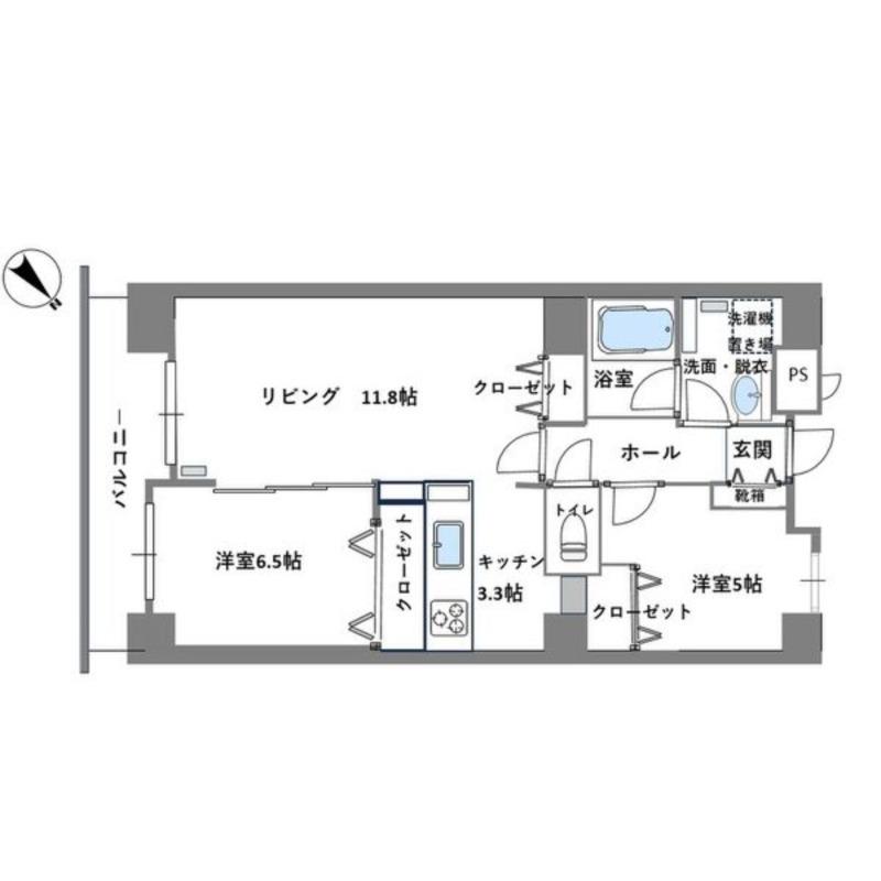 メイゾン琴似(2LDK/8階)の間取り写真