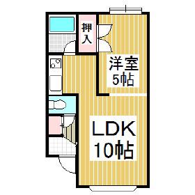 グランドール新明町A棟(1LDK/2階)の間取り写真