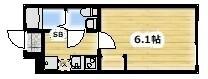 AMBITION八幡町(1K/2階)の間取り写真