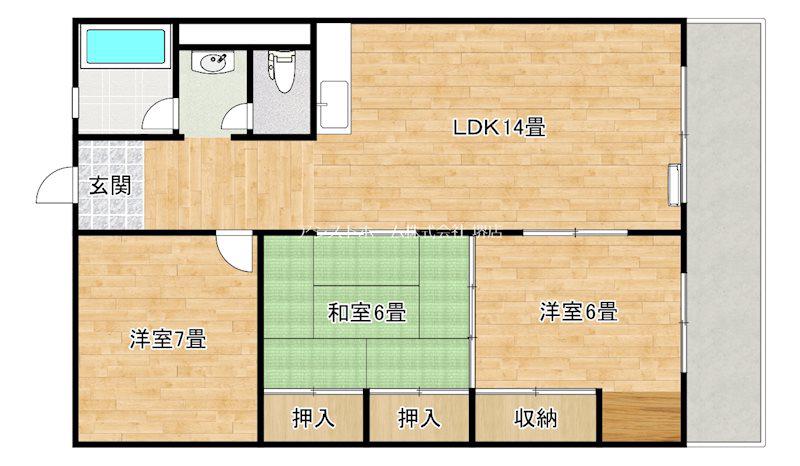 メゾン石津(3LDK/2階)の間取り写真