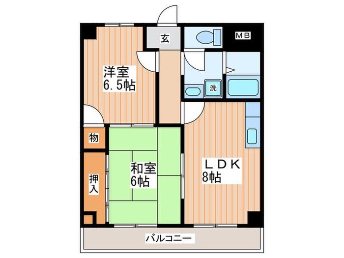 サンライズ野江(2LDK/5階)の間取り写真
