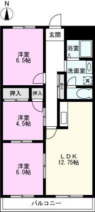 第2千代田マンション(3LDK/1階)の間取り写真