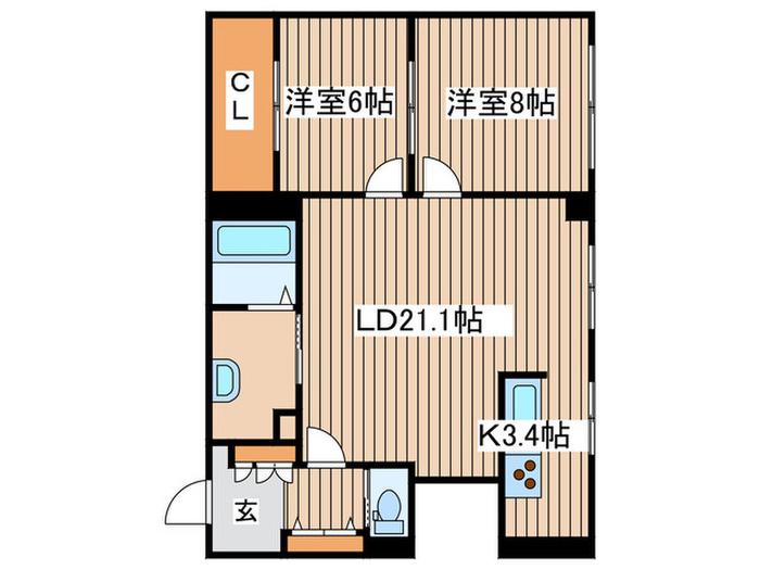 CASA DI SORRISO(2LDK/3階)の間取り写真