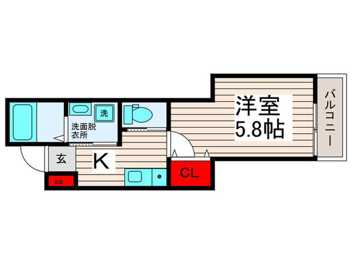 ラフレーズ(1K/1階)の間取り写真