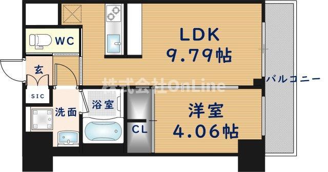 プレジオ永和EURO(1LDK/11階)の間取り写真