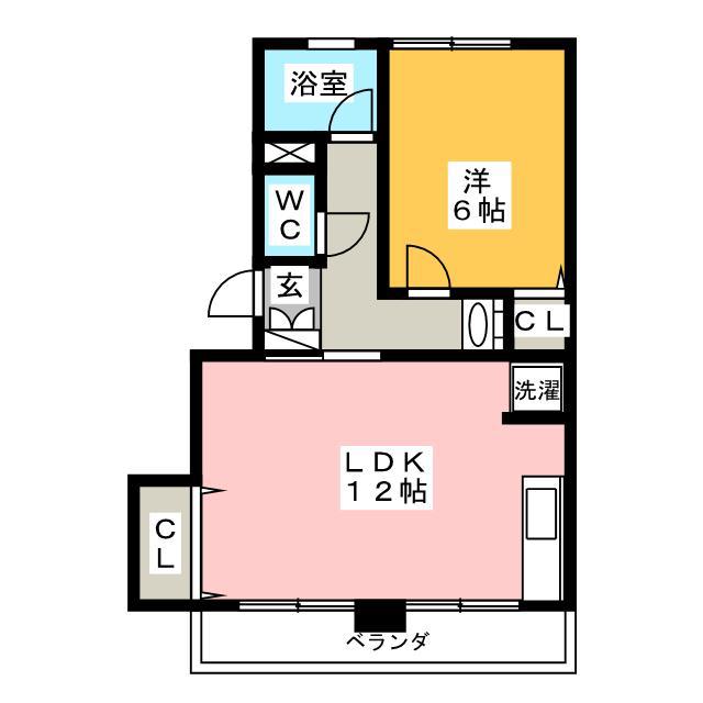千草台団地2号棟(1LDK/2階)の間取り写真