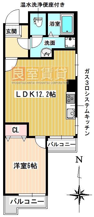 ピアシティ橘(1LDK/4階)の間取り写真