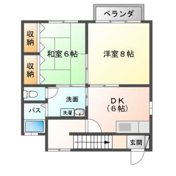メゾン・クライム(2DK/2階)の間取り写真