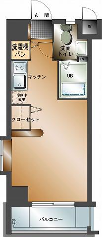 エンクレスト舞鶴(ワンルーム/2階)の間取り写真