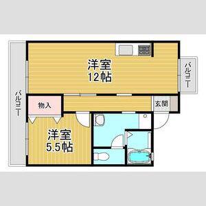 ベルコモン甲子園(1LDK/1階)の間取り写真