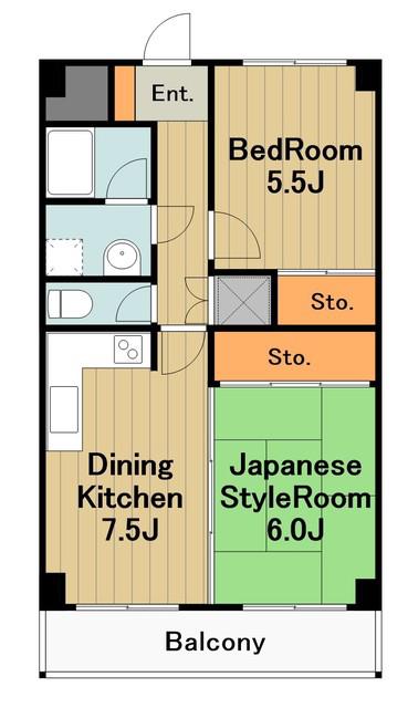 メゾンさがみ(2DK/2階)の間取り写真