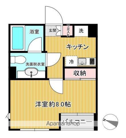 プラザ中落合(1K/4階)の間取り写真