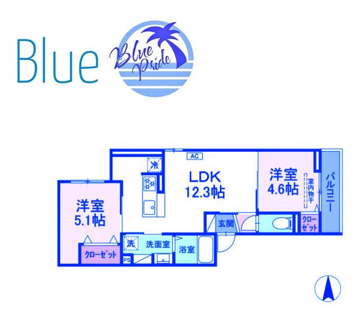 カルニュ(1LDK/2階)の間取り写真