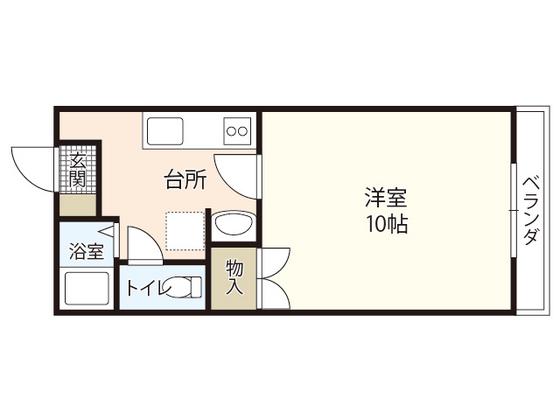 プライムメゾン(1K/2階)の間取り写真