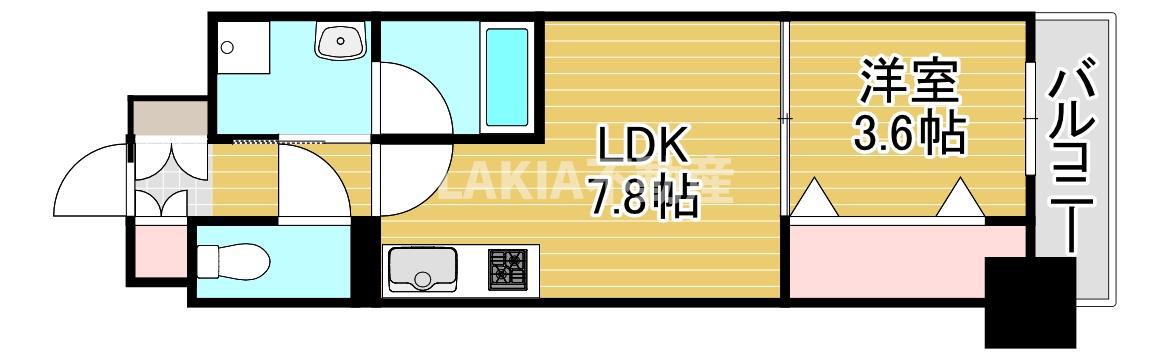 グランツ鶴見(1LDK/8階)の間取り写真