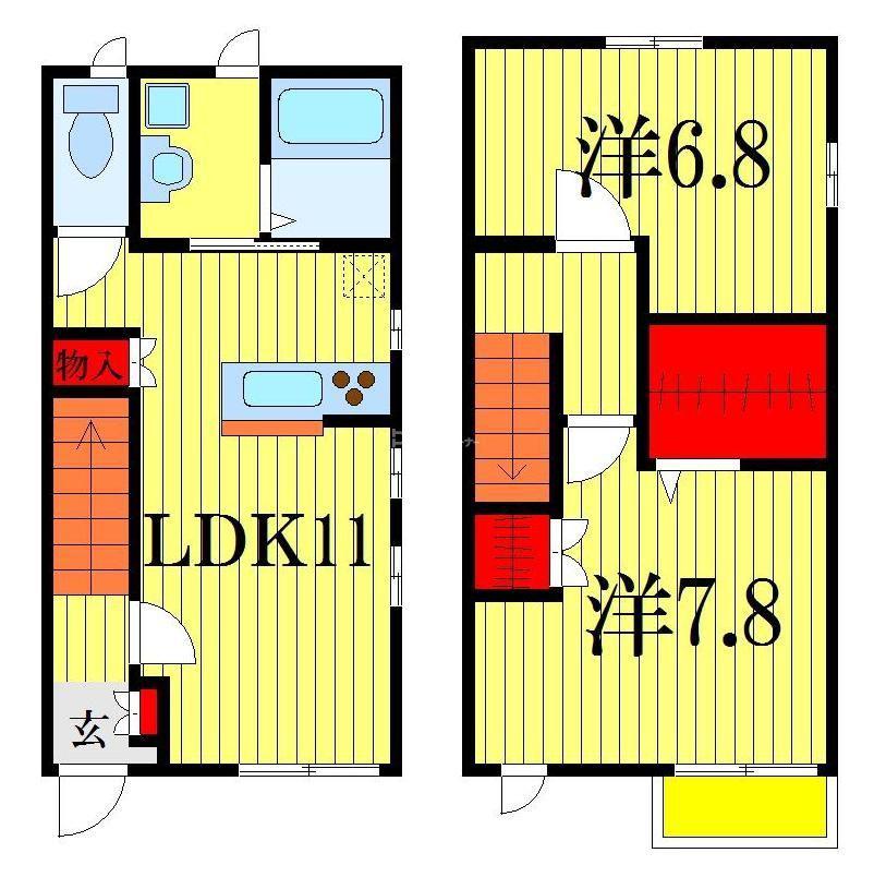 アル・ソーレ B(2LDK/1階)の間取り写真