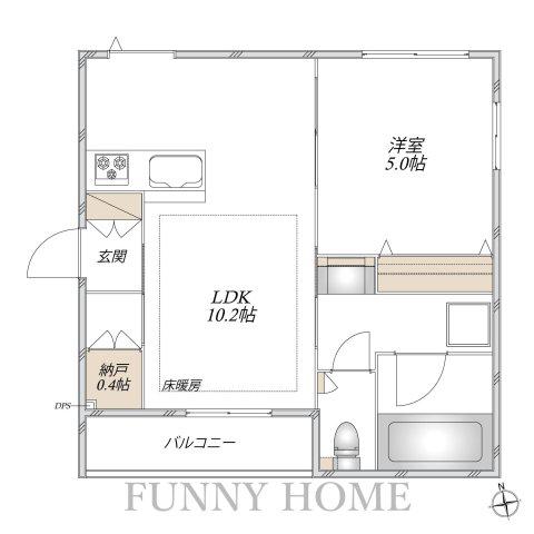 玉川台1丁目メゾン(1LDK/2階)の間取り写真