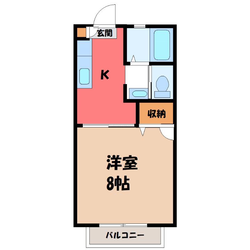 メゾンパルA(1K/1階)の間取り写真