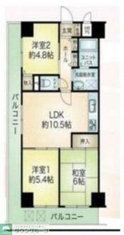サンマリーナ新子安(3LDK/4階)の間取り写真