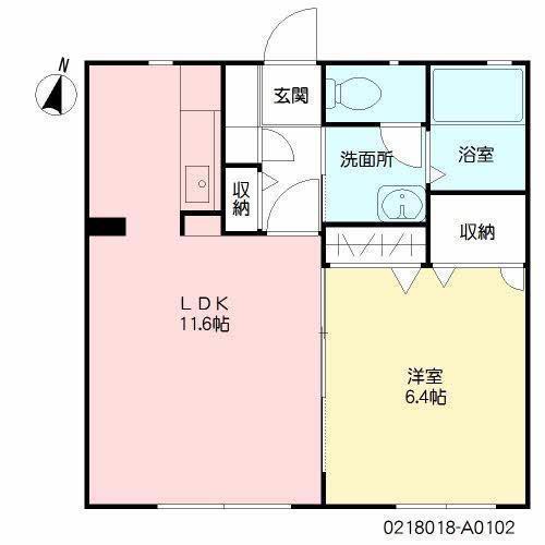 アネックススズランII A棟(1LDK/1階)の間取り写真