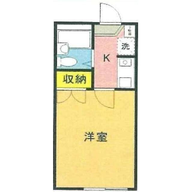 カトレアI(1K/1階)の間取り写真