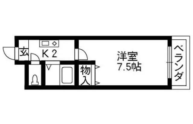 パルシティ大津(1K/3階)の間取り写真