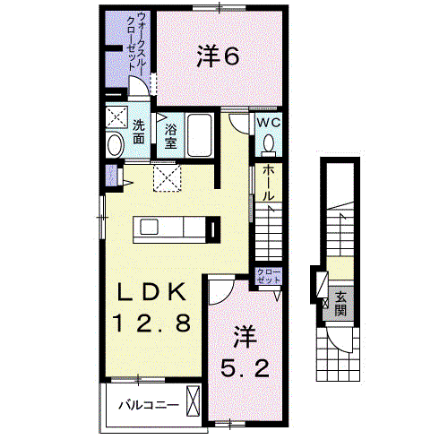 ベル・アンジュ(2LDK/2階)の間取り写真