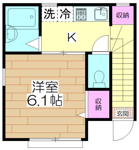 ALMOII(1K/2階)の間取り写真
