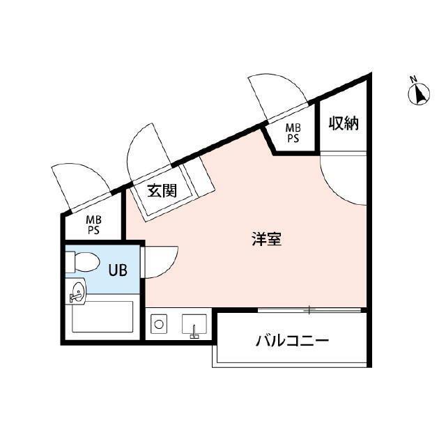ラレーブ久地(ワンルーム/3階)の間取り写真