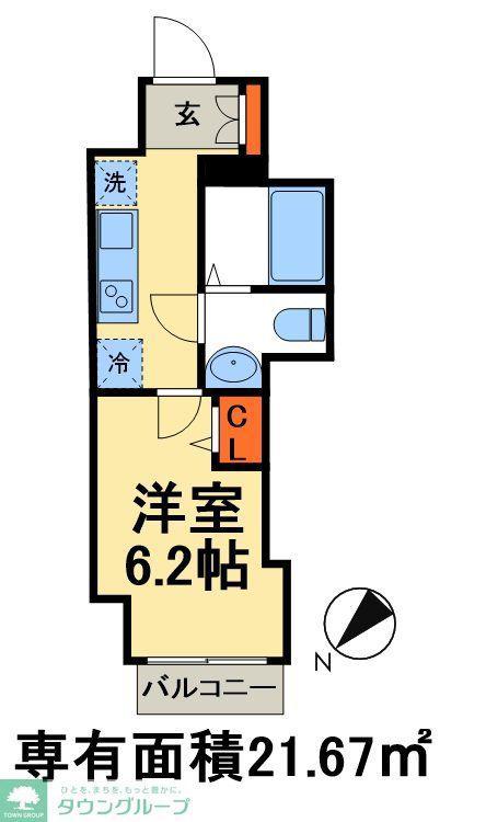 GENOVIA 西千葉(1K/11階)の間取り写真