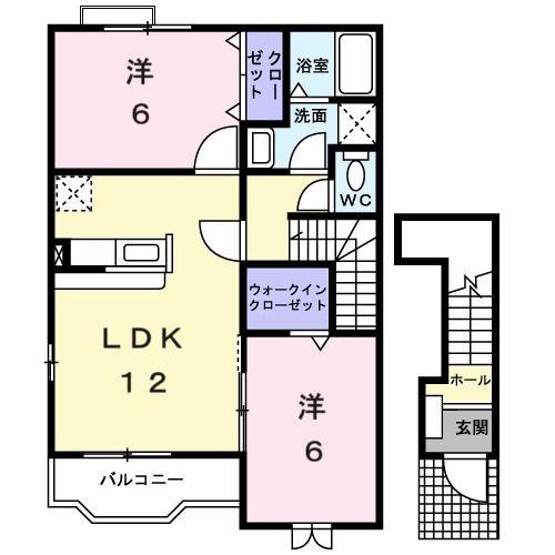 アヴァンティ黒井(2LDK/2階)の間取り写真