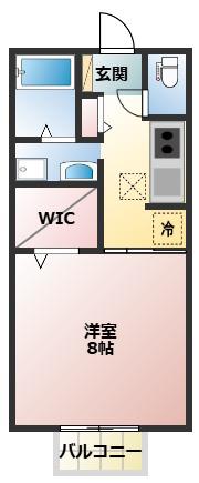 サングリーンとなみ野(1K/1階)の間取り写真